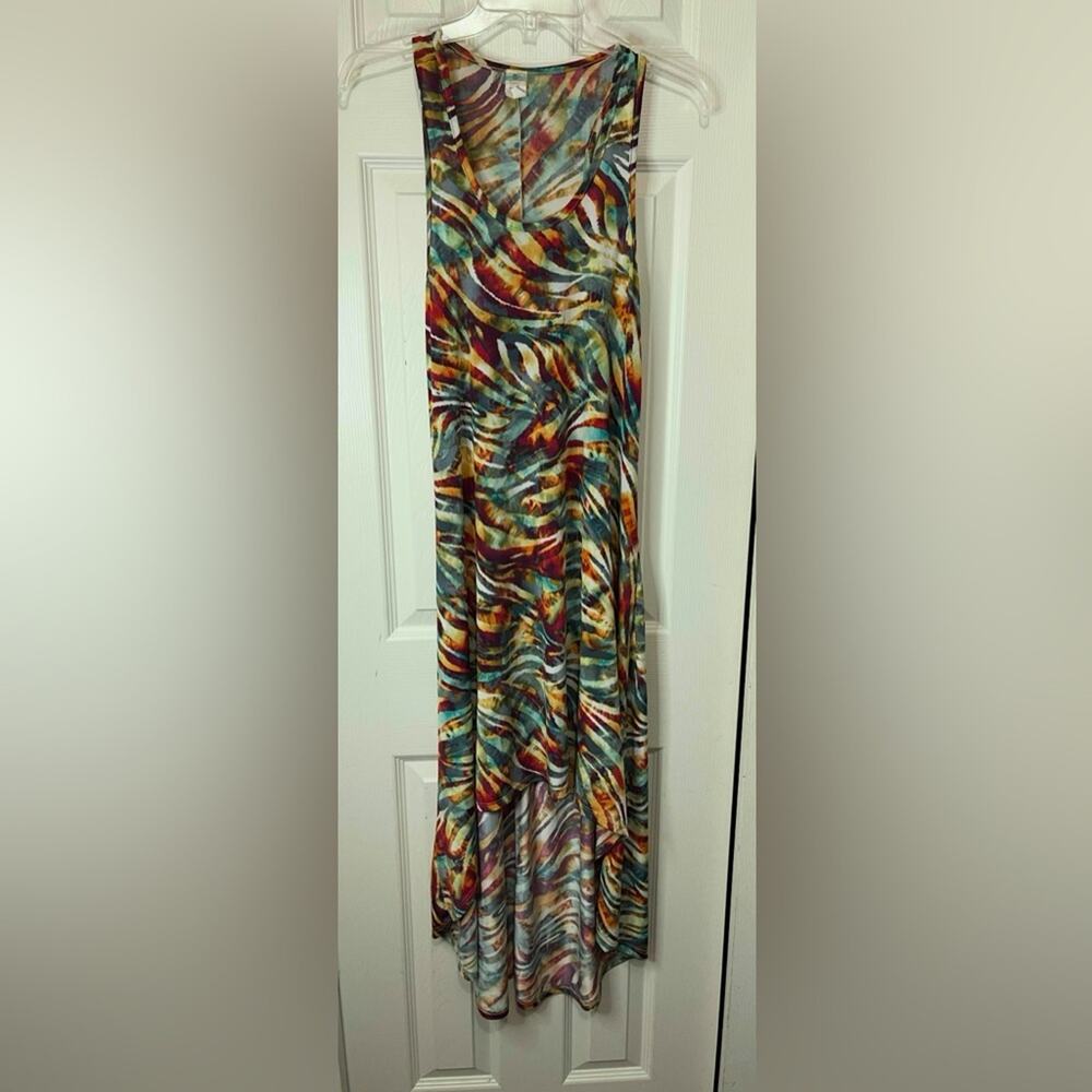 Swimsuits For All Printed High Low Hem Tank Swim Dress Coverup size 10
